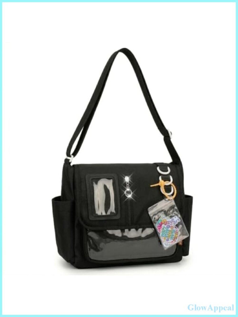 Ita Bag Crossbody Messenger Handbag Clear Display Window Nylon Shoulder Tote